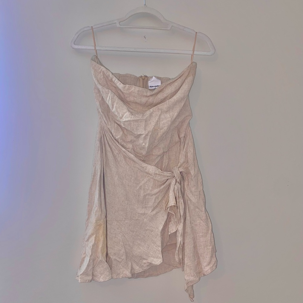 Skylar+Madison tan strapless dress